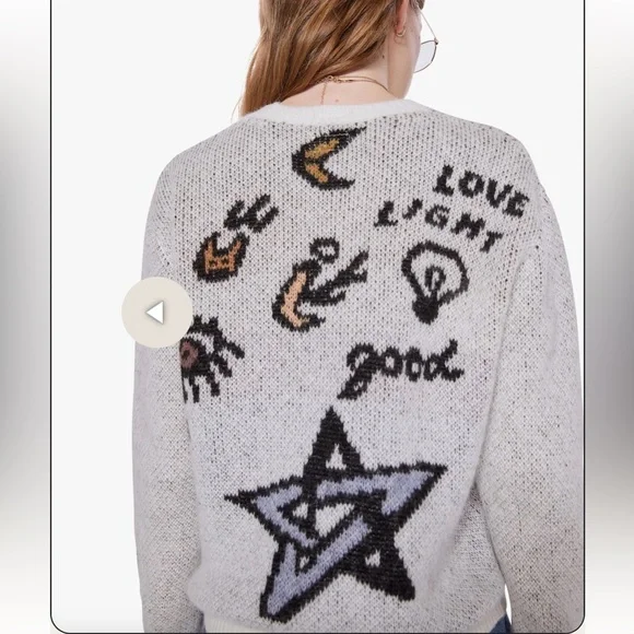 Mother The Jumper Printed Alpaca Crewneck Sweater - Picture 7 of 7